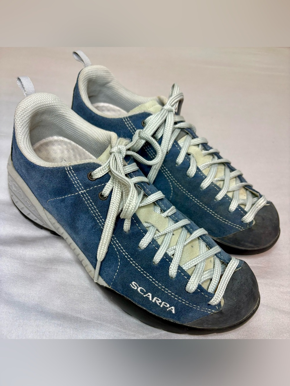 SCARPA Mojito Lake Blue Suede Approach Hiking Shoes Womens 7.5 Mens 6.5